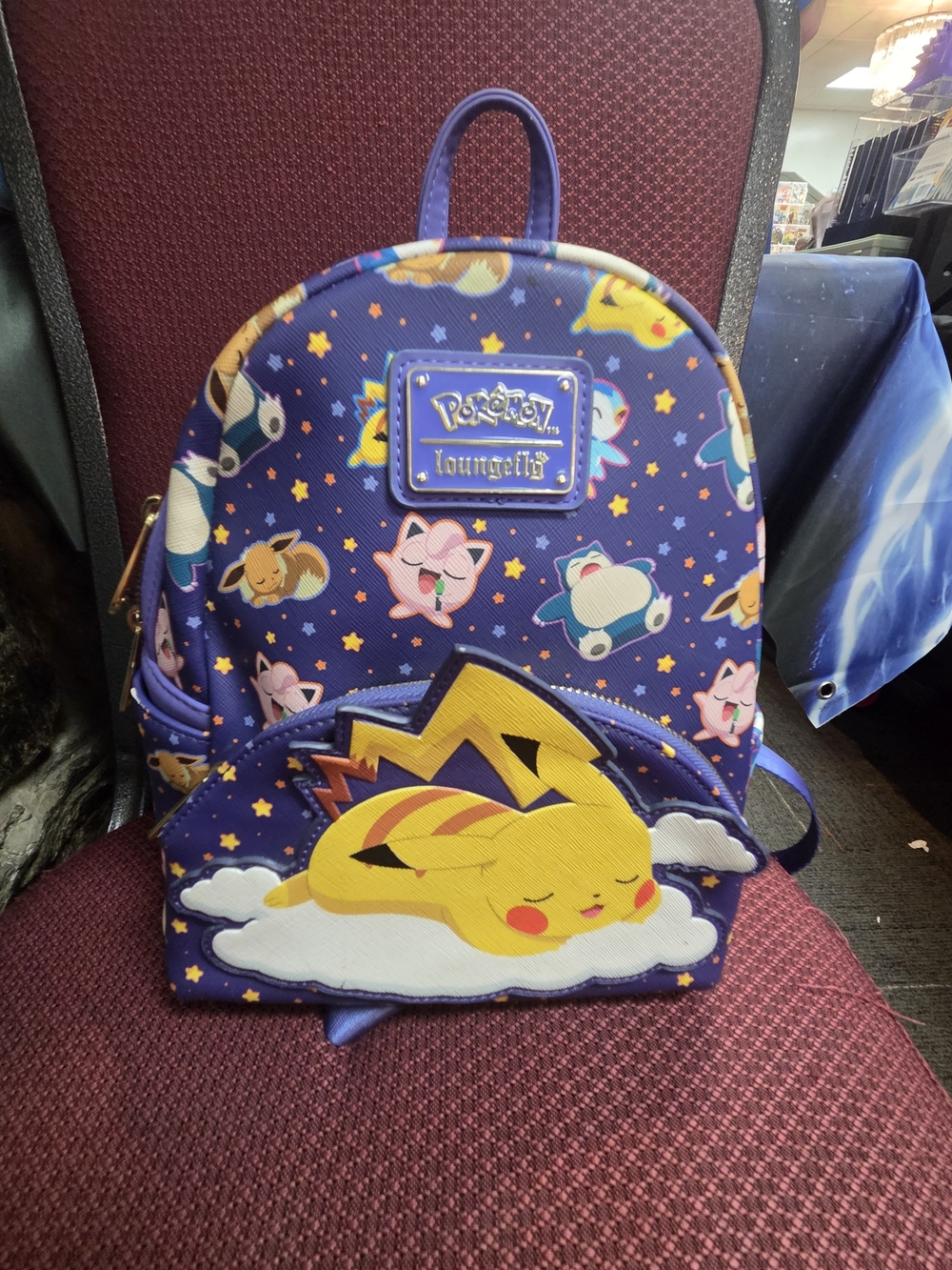 Loungefly Purple Pokémon Sleeping Pikachu Mini Backpack